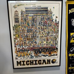 Univ Of Michigan Vintage Football Stadium Print 