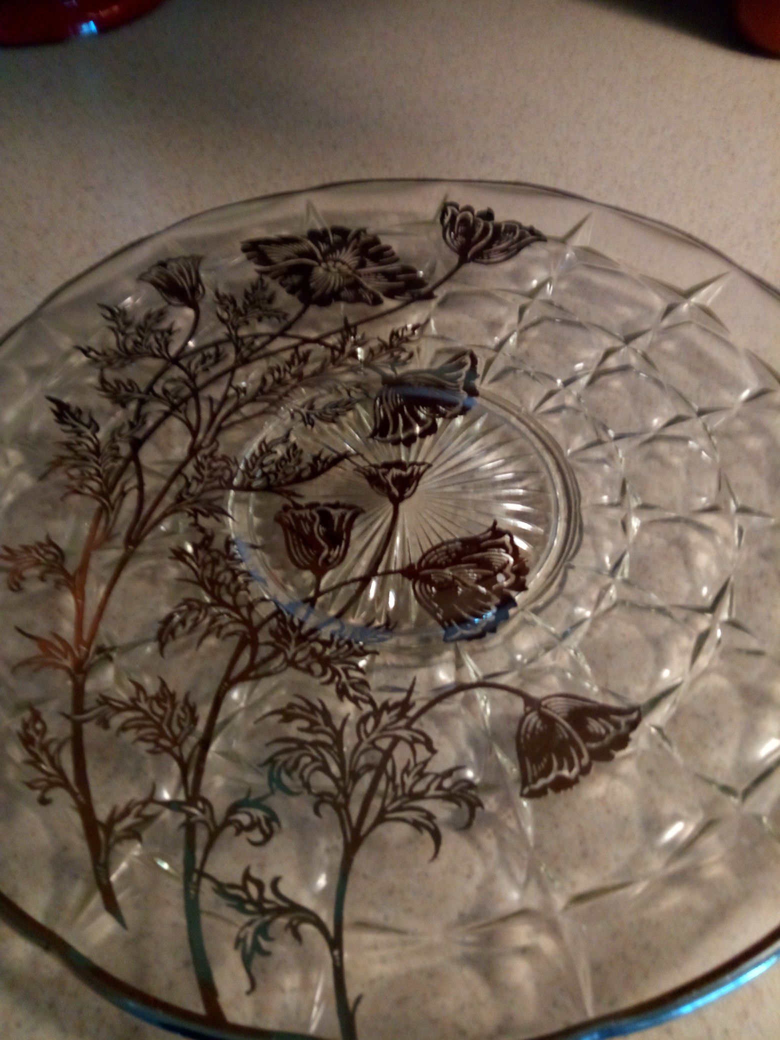 Silver and Glass Serving Plates