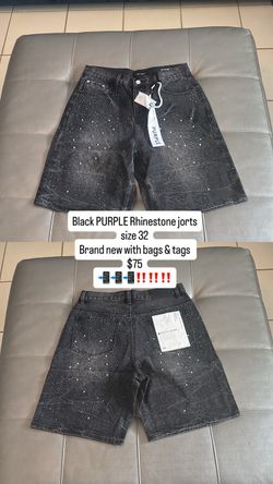 Purple Brand Rhinestone Denim Shorts Size 32