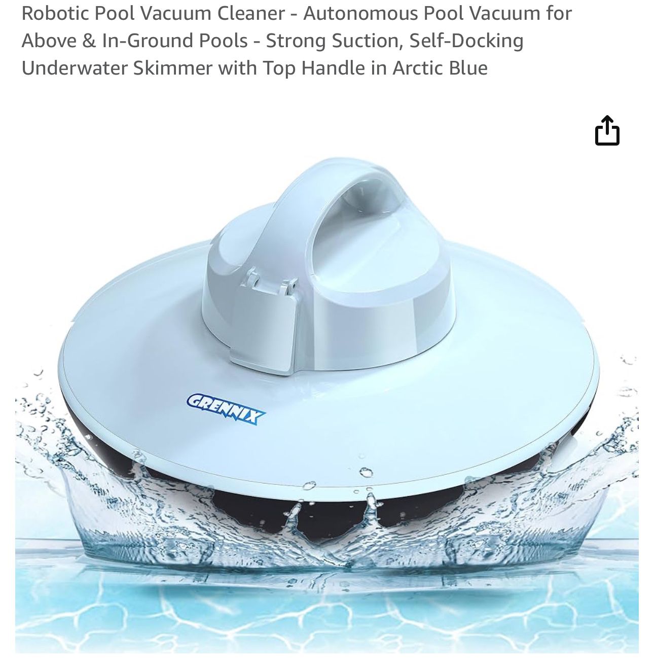 Robotic Pool Vacuum Cleaner - Autonomous Pool Vacuum for Above & In-Ground Pools - Strong Suction, Self-Docking Underwater Skimmer with Top Handle in 
