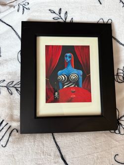 Tim Burton LACMA blue girl with wine