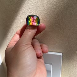 Rainbow Crystal Ring Size 7.5