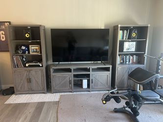 Cottage Grove TV Stand for 70 Inch TV with Bookcases by Bush Furniture