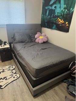 Full mattress, box spring and bed frame