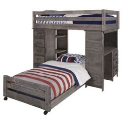 TWIN BUNK BED WITH DESK 