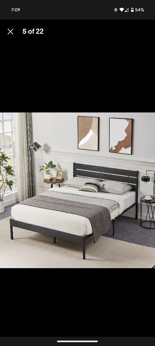 Full size bed frame and memory foam mattress