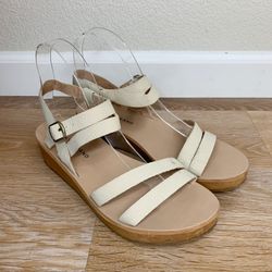 Lucky Brand Hecilia Leather Wedge Strappy Sandals