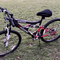 UltraShock Ozone 26-Inch Adult Bicycle — Red and Gray