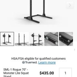 Rogue Fitness Monster Lite Squat Stand with Spotter Arms and 4 45lb Plates