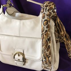 Purse Coach Genuine White Leather Purse
