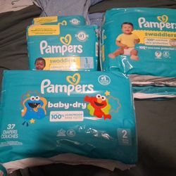 Pampers New Born, Size 1, Size 2  Total 250 Diapers