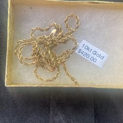 10kt Gold Rope Chain 