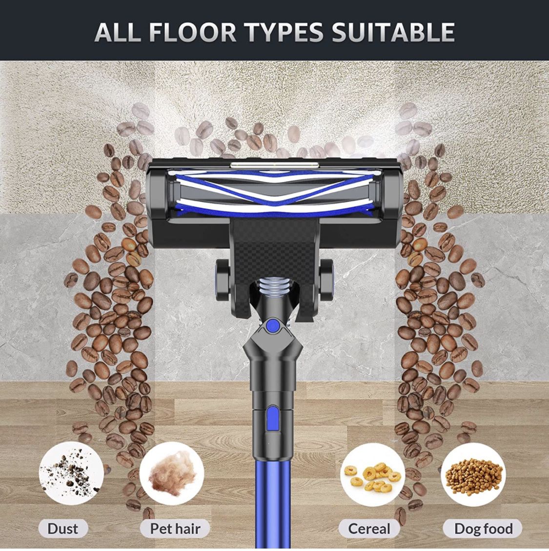 FirstLove Cordless Vacuum Cleaner - High Suction Lightweight Stick Vacuum with Up to 45 Mins Runtime