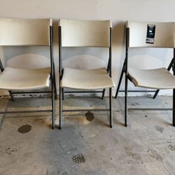 3 Lifetime Folding Chairs – Heavy Duty / Commercial Grade
