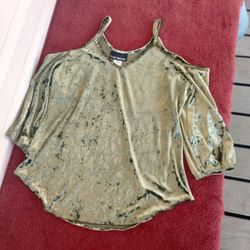 MARIANNE GREEN VELVET SHIRT SIZE SMALL