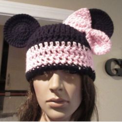 Minnie Mouse Hat with Trim Ears Guaranteed to Stay Up Size Teen-Adult