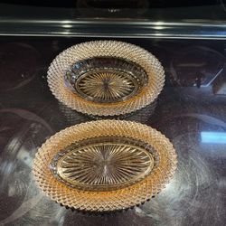 1930’s Pink Miss America Oval Vegetable & Celery Depression Glass Dishes