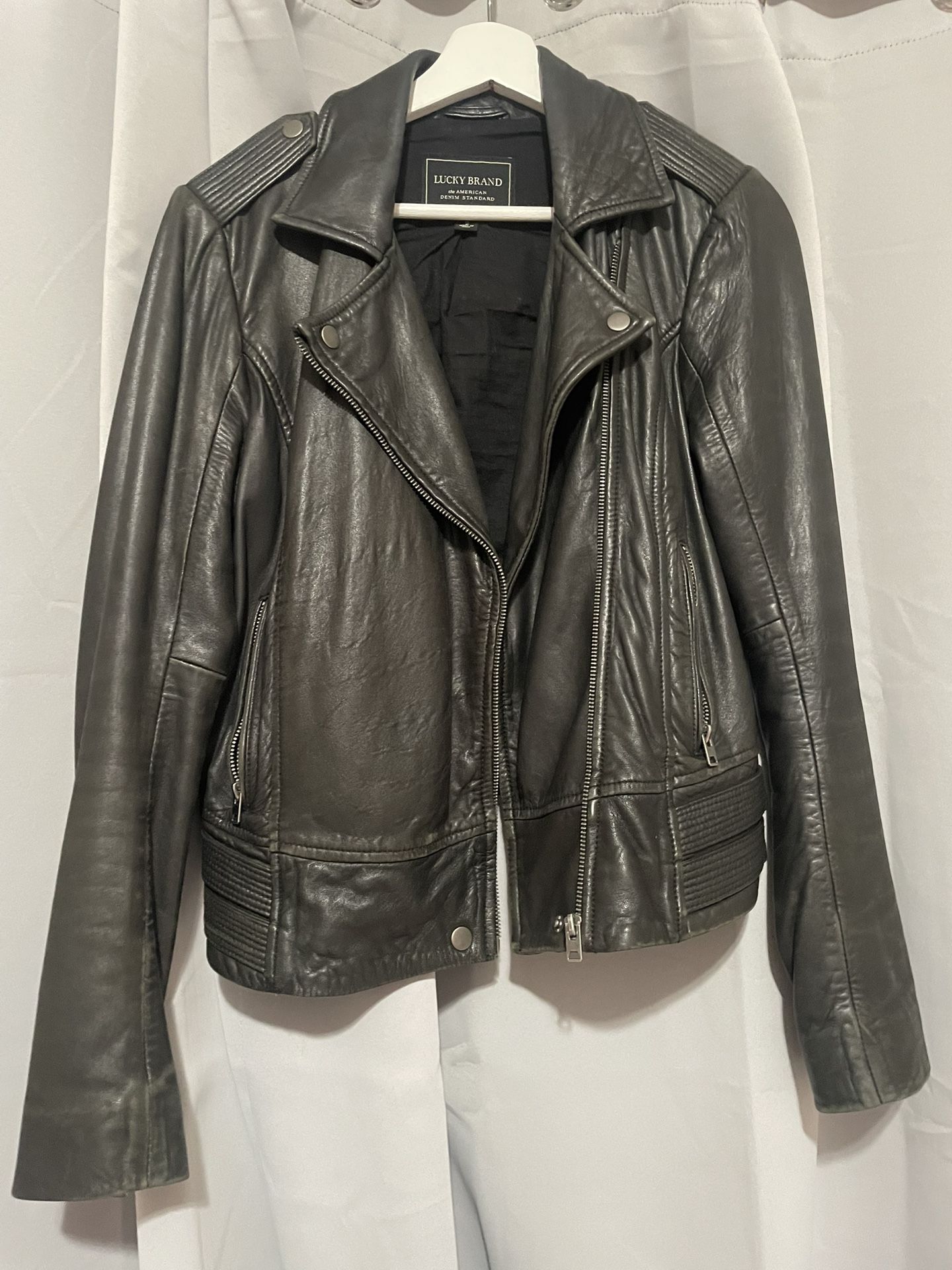 Lucky Brand Small Lamb Leather Moto Jacket
