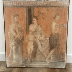 Vtg Replica of Roman Fresco "Cathechism" Found in in the Villa of Mysteries Near Pompeii 
