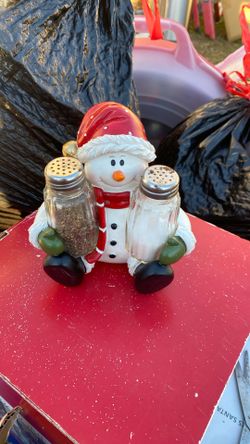 Snowman Salt And Pepper Shaker Holder 