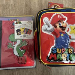 Super Mario Lunch Box With Binder Bundle