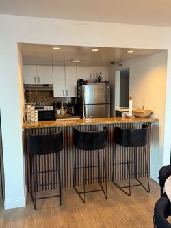 CB2 Yukon Bar stools set of 3 great condition