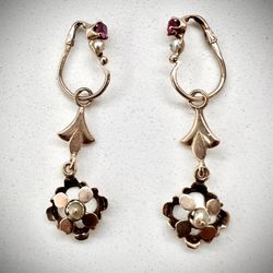 🎁 10k Rose Gold Dangling Vintage Earrings
