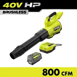 40V HP Brushless Whisper Series 180 MPH 800 CFM Cordless Battery Leaf Blower with 6.0 Ah Battery and Charger