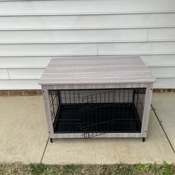 Grey dog crate
