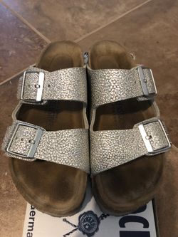 Birkenstock pebbles Metalic Silver Size 37