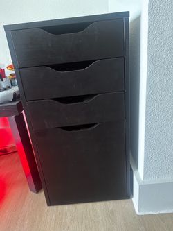 ALEX Drawer unit/drop file storage, black-brown