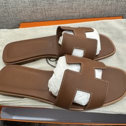 Authentic Hermes Oran Sandals Size 37