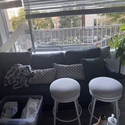 Two Solid Counter Stools 