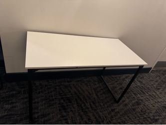 table, size 23.5x47.5 and 2 modern velour chairs, all in excellent condition!