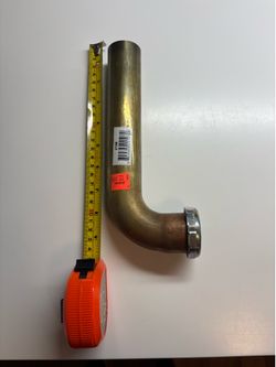 Brass L-Shaped Plumbing Elbow - Metallic Gold Tone