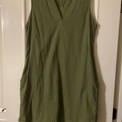 Olive Linen Dress