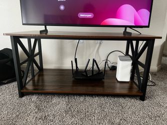 Farmhouse Center Table with 2-Tier Storage Shelf X-Frame Design for Living Room, 39 inch Walnut