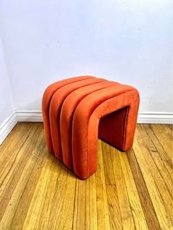 New Zesthouse Modern Tufted Velvet Foot/ Vanity Stool, Rust