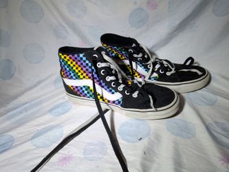 Rainbow Vans high tops size 8 in women's