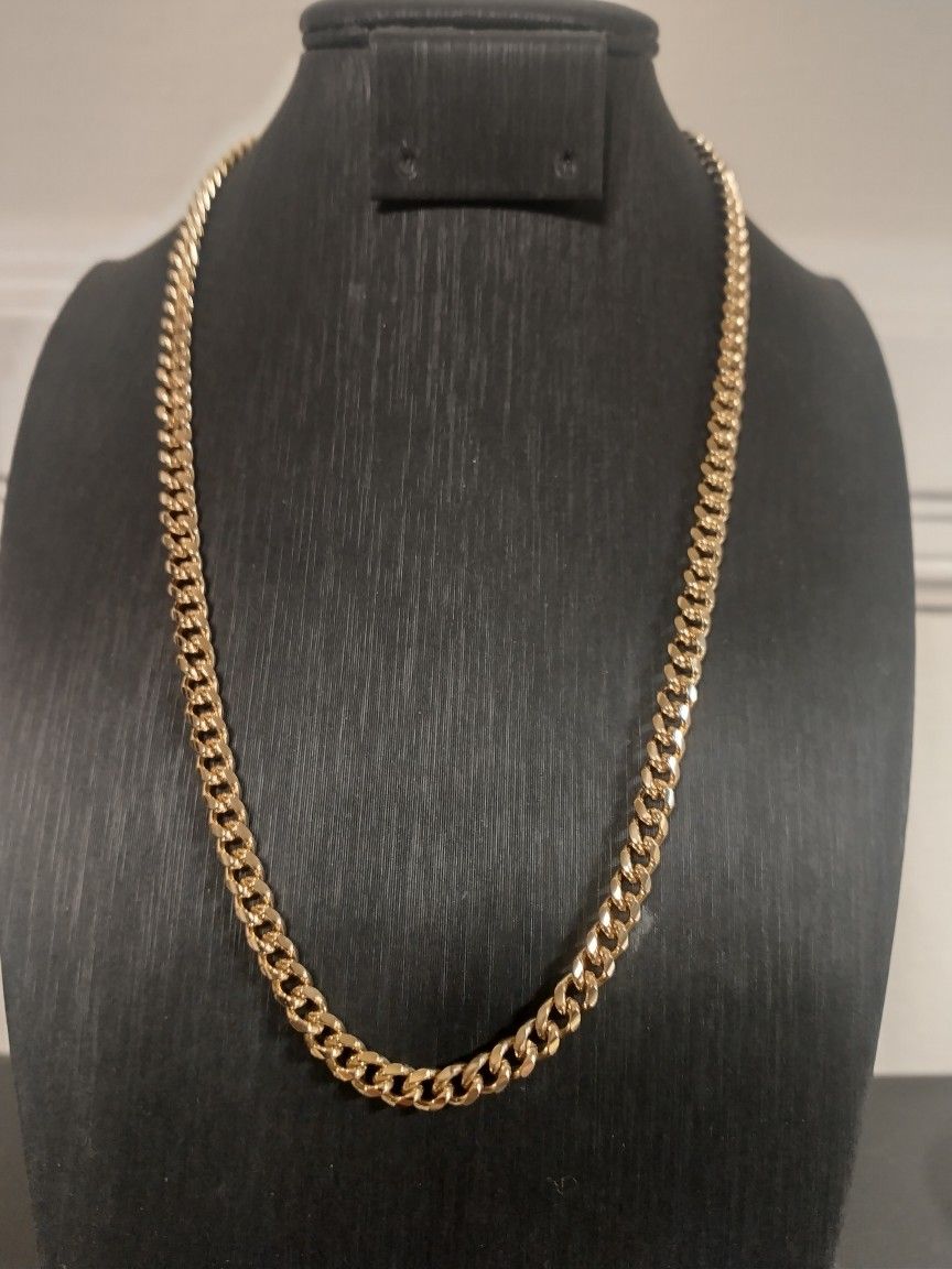 14k Gold Plated 18 Inch 5mm Cuban Chain With Life Time Guarantee