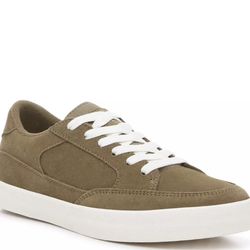 Olive Green And White Lace Up Vans, Women’s 6.5