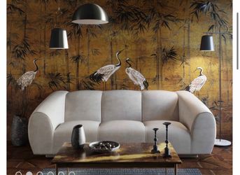 TOV Emmet Velvet Cream Sofa 90”
