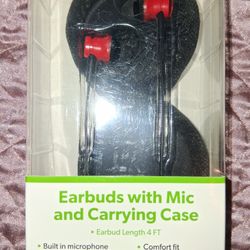 New Mobilcharge Earbuds With Mic And Carrying Case