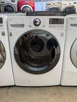 LG white front load washer