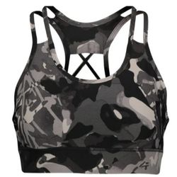 SPORTS BRA DONNA KARAN BLACK & GREY CAMO 
