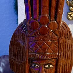 and-Carved Wooden Tribal Figure / Sculpture – Solid Wood