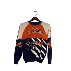 Chicago Bears NFL Vintage 1980s Raglan Sweatshirt Large AOP Youth Size:X-Large