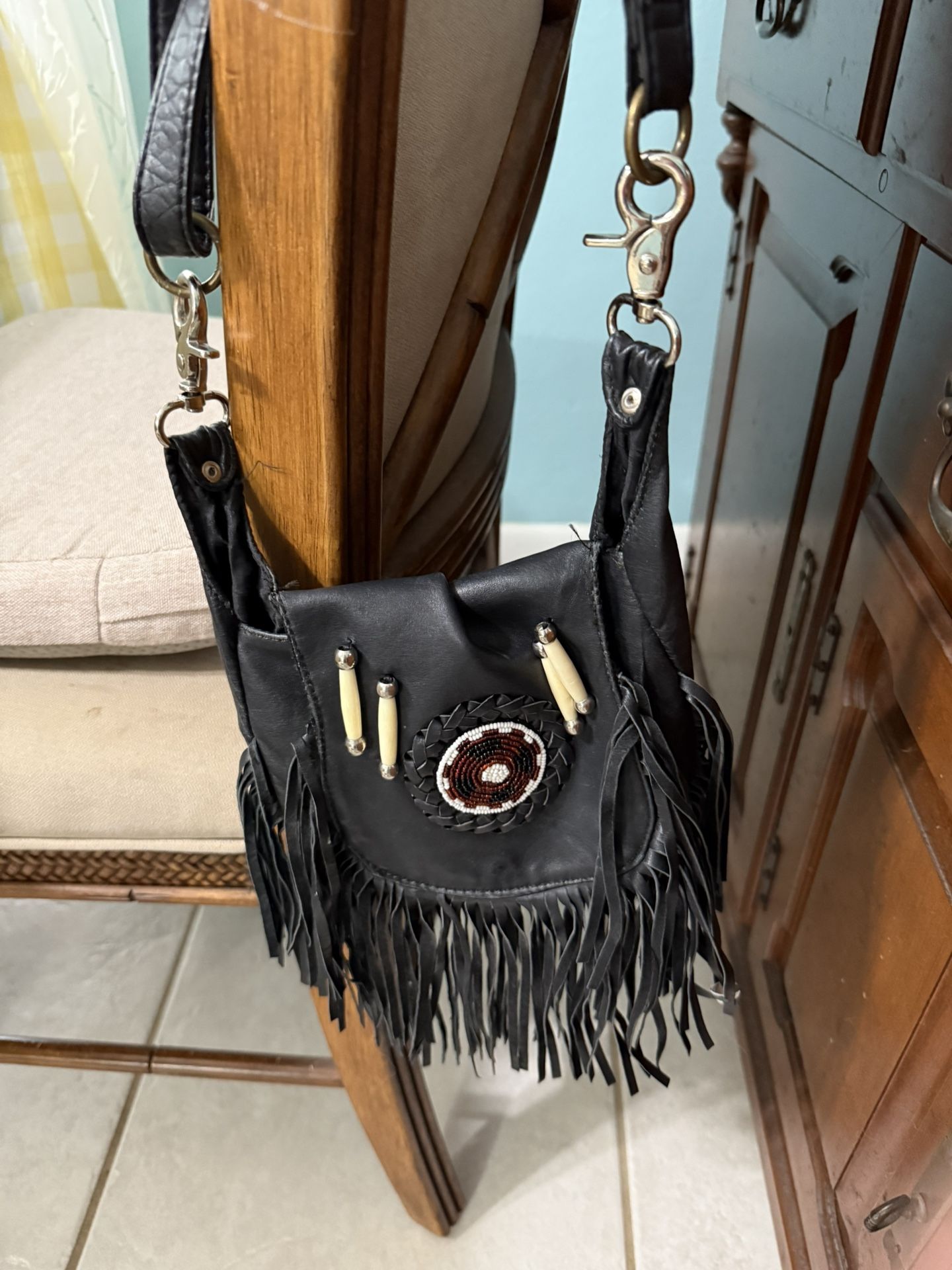 Black Leather Hobo Bag