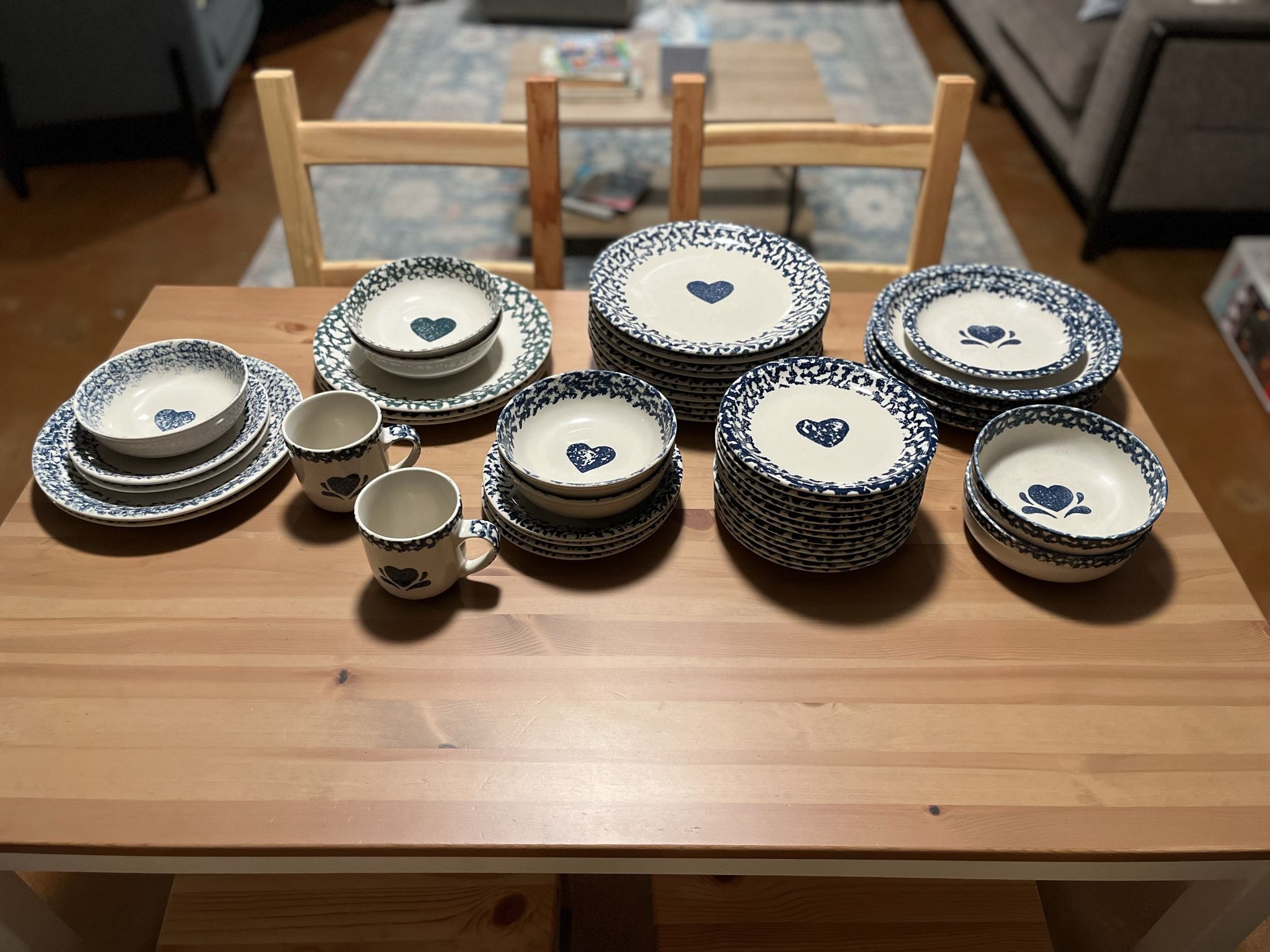 Folk Craft Hearts by Tienshan Stone Dinnerware
