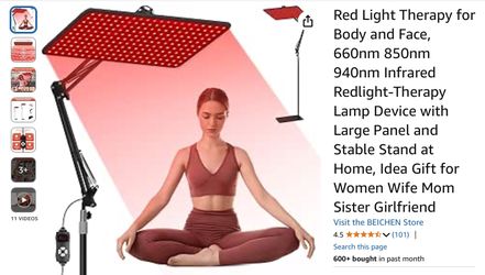 NEW IN BOX Red Light Therapy for Body and Face, 660nm 850nm 940nm Infrared Redlight-Therapy Lamp Device with Large Panel and Stable Stand at Home